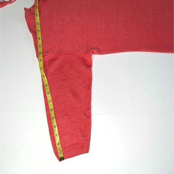 Talbots Petites - Women's M 100% Linen Pink Lightweight Sweater Tie Back - Picture 13 of 13